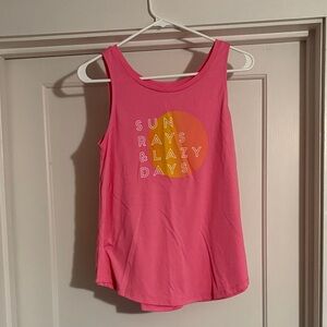 St. John's Bay Pink Tank Top with Sun Rays Graphic